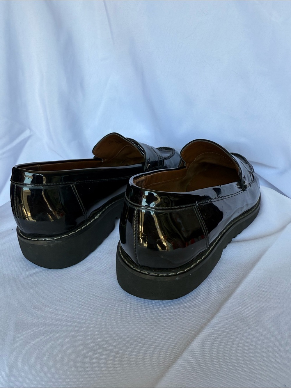 Franco Sarto Cassandra Black Patent Leather Penny Loafer Size 8.5 - Picture 9 of 12